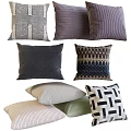 Textured Decorative Throw Pillows In Various Geometric Striped Patterns And Neutral Tones