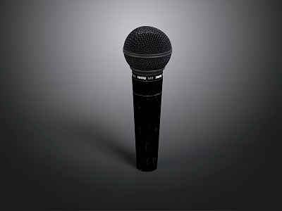 High Quality Black Handheld Microphone Professional Audio Electronic Device For Speech And Recording 3d model