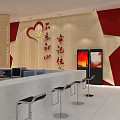 Incorruptible Jiangxia Party and Mass Service Hall With Red Backdrop And Service Counter