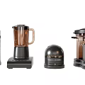 Sleek Modern Kitchen Appliances Featuring Coffee Maker Blender And Juicer 3d model