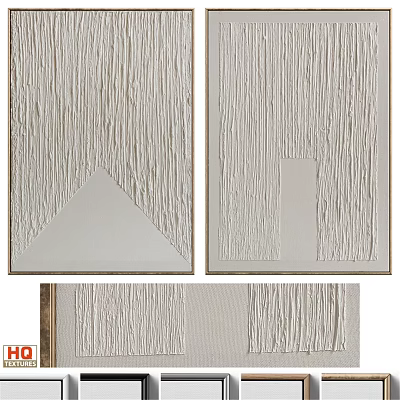 Modern Textured Picture Frames With Geometric Patterns And White Finish Design 3d model