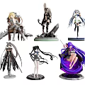 Anime Character Collectible Figures With Various Poses And Intricate Designs
