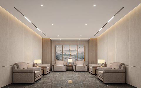 New Chinese Reception Room 3d model