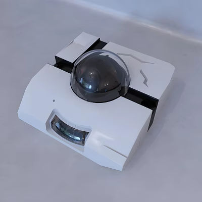 Advanced Projection Surveillance Camera With White Dome Casing High Definition Lens And Smart Monitoring Features 3d model