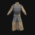Traditional Layered Robe With Long Sleeves Dark Outer Fabric And Quilted Inner
