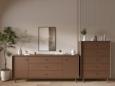 Modern Wood Grain Cabinet Simple Style Cabinet Whole Cabinet Sideboard Balcony Cabinet Storage Cabinet Entrance Cabinet 3d model