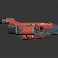 Red Sci-Fi Spaceship With Mechanical Design Twin Engines And Futuristic Cockpit