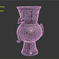 Antique Bronze Bird Shaped Decorative Furniture Vase With Intricate Patterns And Ornate Design