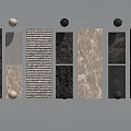 Various Textured Background Wall Material Samples With Stone And Pattern Designs 3d model
