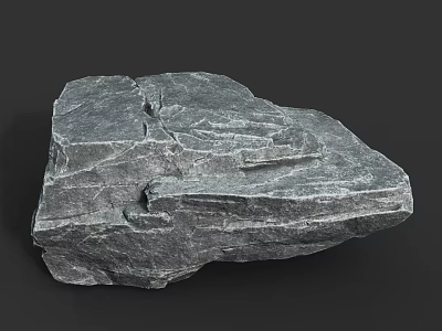 Natural Rock Formation Featuring Textured Surface And Cracked Details In Outdoor Setting 3d model