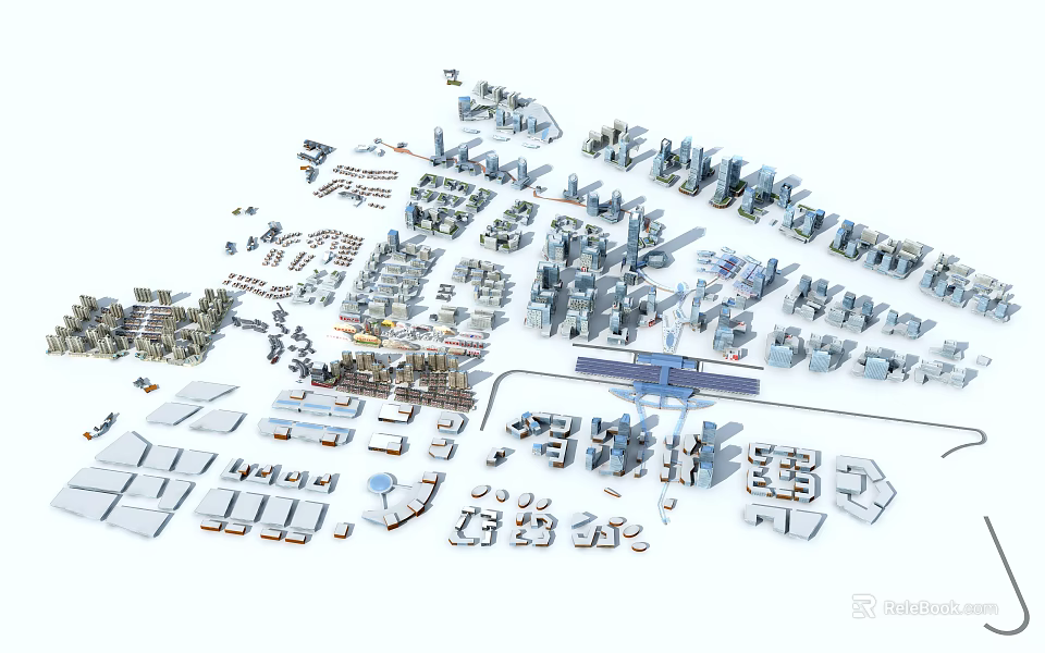 Collection Of Assorted Metal Mechanical Parts With Various Shapes And Engineering Components 3d model