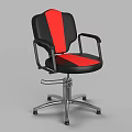 Ergonomic Medical Chair With Black And Red Upholstery Armrests And Metal Base