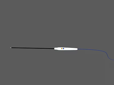 Slender Medical Surgical Instrument With White Handle Black Shaft And Blue Cable 3d model