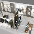 Modern Clothing Store Interior With Clothing Racks Mannequins And Display Areas