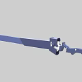 Blue Sword Weapon With Detailed Hilt Design And Blade Structure View