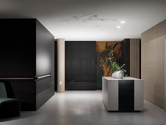 Modern Front Desk Hotel Office Front Desk Reception 3d model