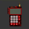 Red Calculator With Numeric Keypad Screen And Daily Use Calculation Functions 3d model