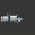 Space Station Model Featuring White Module And Blue Solar Panels Structure