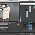 Modern printer copier laser printer printing and copying all-in-one machine low face number low model simple model game sub-era film and television level super realistic 3d model