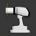 White Compact Security Camera Electronic Device With Round Lens And Stable Base