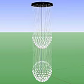 Elegant Spherical Crystal Chandelier Featuring Hanging Chains And Multiple Decorative Orbs