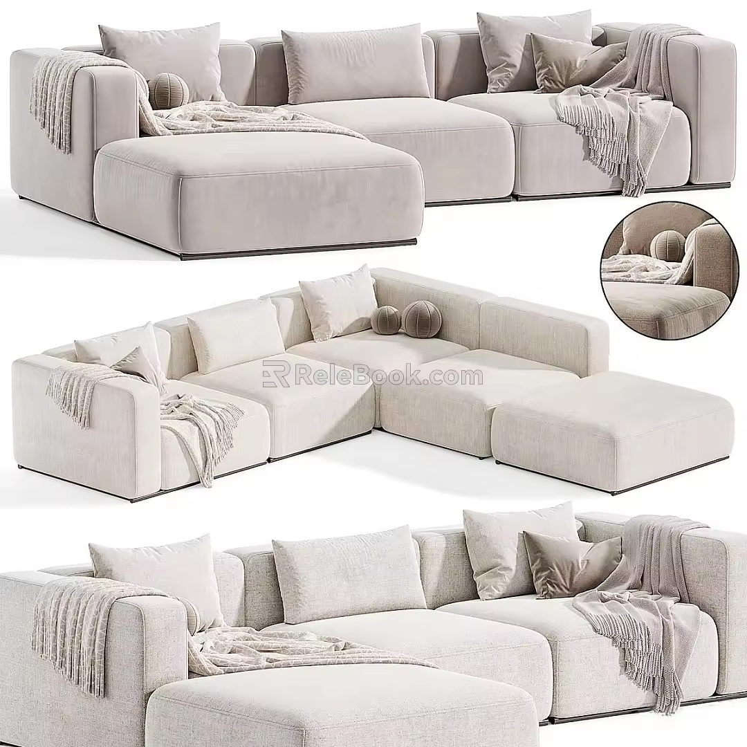 Modern Multiplayer Sofa Corner Sofa 3d model