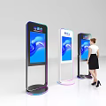 Modern Public Information Kiosks With Interactive Screens For Public Facility Users 3d model