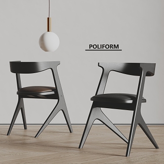 poliform modern dining chair single chair chandelier 3d model