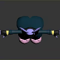3D Character Model With Purple Ears Black Hat Yellow Glasses Blue Pants Pink Shoes