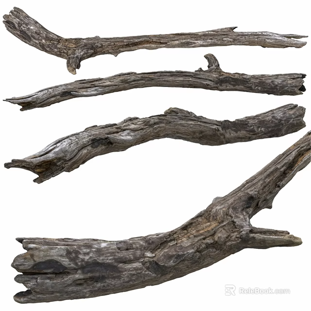 Natural Weathered Driftwood Branches For Rustic Garden Decor And Landscaping 3d model 