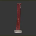 Red Modern Column Structure With Square Base And Smooth Surface