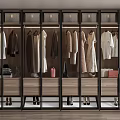 Modern Wardrobe Interior Design With Glass Doors Hanging Clothes Drawers And Shoes