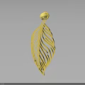 Elegant Golden Feather Shaped Fashion Accessory With Intricate Patterns And Modern Design