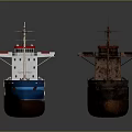 Two Cargo Ships With Red Deck And Brown Hull On Water Surface