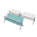 Modern Public Seats with Metal Frame and Teal White Colors for Waiting Areas