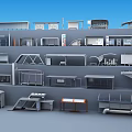 Different Station Models Featuring Various Architectural Designs And Platform Structures 3d model