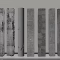 Various Textured Decorative Columns In Stone Concrete And Rustic Architectural Styles 3d model