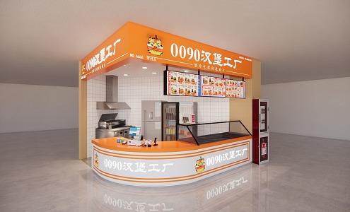 Burger Fried Chicken Shop Mall 3d model