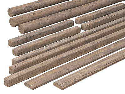 Stack Of Natural Wooden Logs With Rough Texture For Decorative And Building Use 3d model