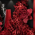 Stunning Red Flowers Photo Spot With Black Background Red Curtains And Letters