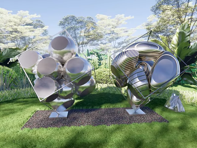modern city sculpture outdoor metal landscape sculpture square art sculpture sketch abstract sculpture 3d model