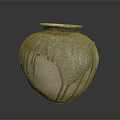 Artisan Handcrafted Ceramic Sculpture Vase With Dripping Glaze Rounded Detailed Design