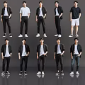 Men Styling Various Casual Fashion Outfits Including Shirts Jackets And Shorts