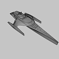 Futuristic Spaceship With Sleek Silver Black Design And Detailed Aerodynamic Structure