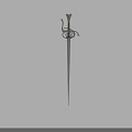 Medieval Decorative Sword With Intricate Hilt Design Ornate Guard And Silver Blade