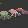 Colorful and Transparent Umbrellas in Assorted Hues for Daily Use