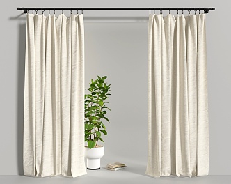 Roman Rod Curtain Door Curtain Gauze Curtain 3d model