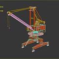 Red Industrial Crane Equipment With Extendable Boom And Stable Base For Heavy Lifting 3d model