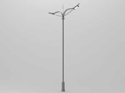 Modern Outdoor Street Light with Multiple Arms and Tall Pole for Road Illumination 3d model