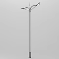 Modern Outdoor Street Light with Multiple Arms and Tall Pole for Road Illumination